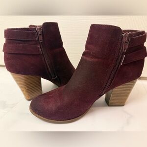 Charlotte Russe Burgundy Ankle Booties